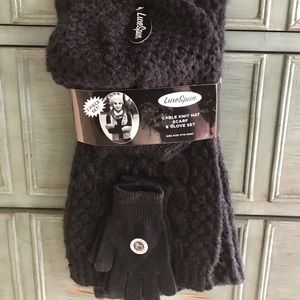 Brand New Cable Knit Hat Scarf & Glove Set